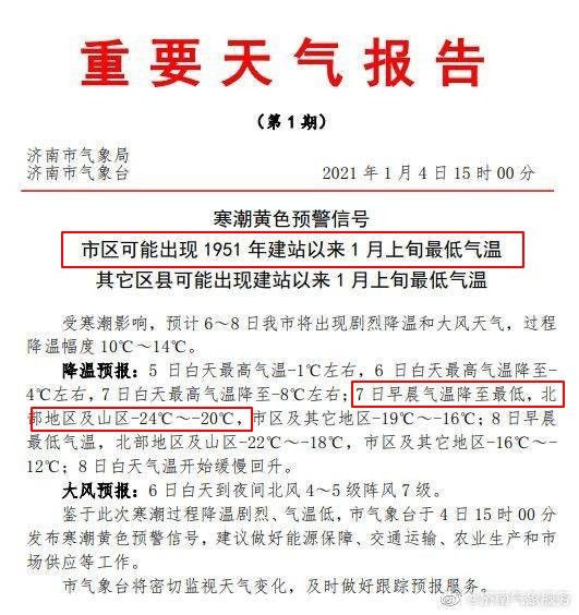 局地最低-24℃！山东即将开启“急冻”模式