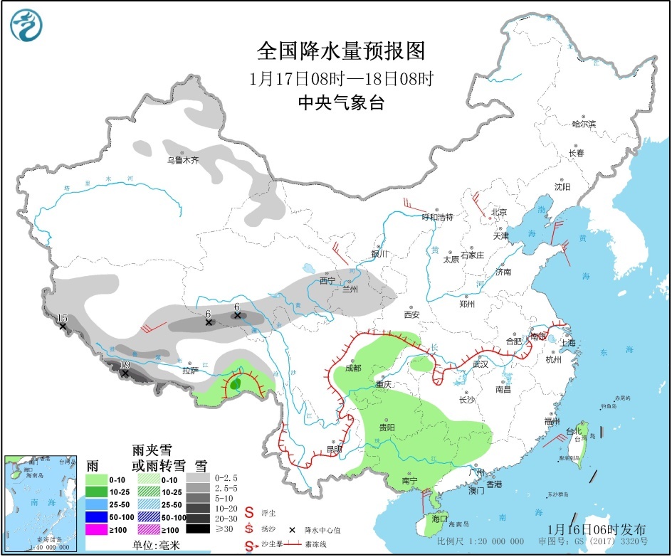 青藏高原等地有较强降雪 华北黄淮等地有霾