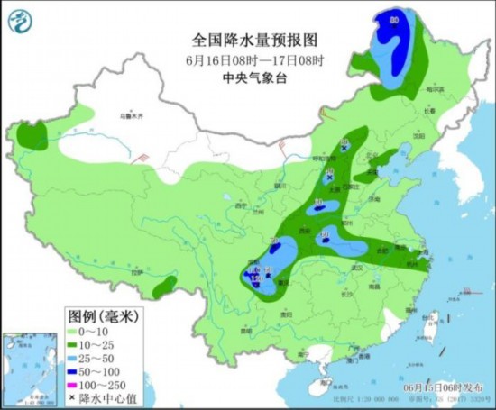 西北地区至长江中下游等地有较强降雨 局地有大暴雨