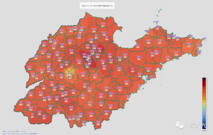 11月18至19日山东部分地区小雨上线