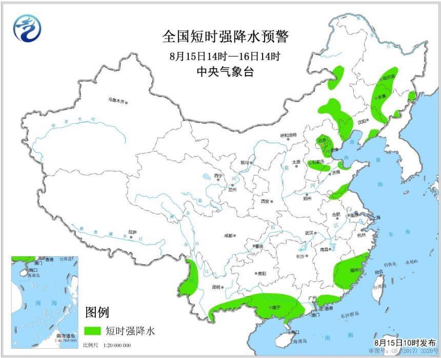 预警！山东北部和南部部分地区将有8-10级雷暴大风或冰雹天气