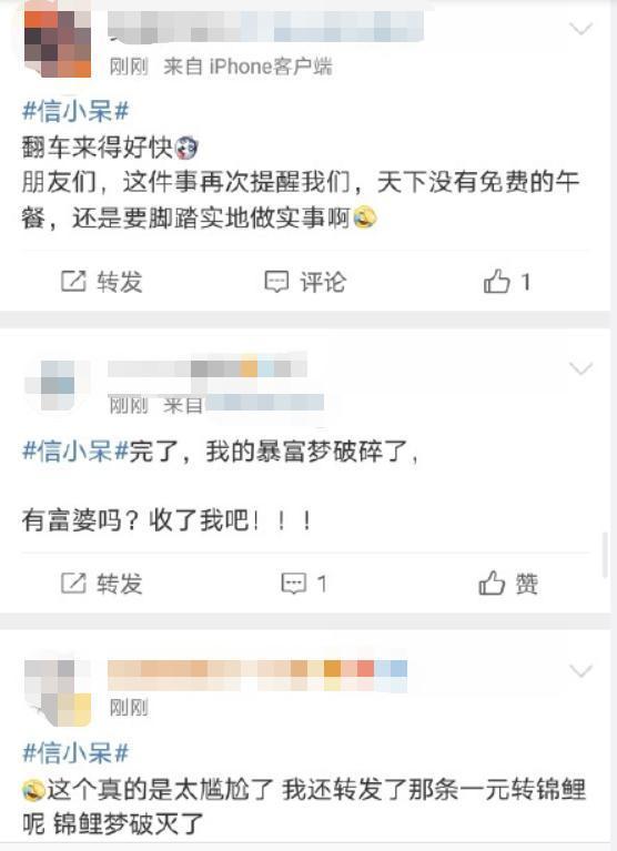 “出道即翻车”？一元转让中国锦鲤是骗人的？信小呆致歉