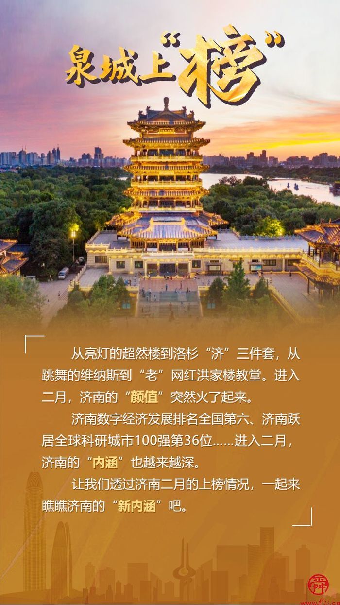 泉城上“榜”丨济南“新内涵”