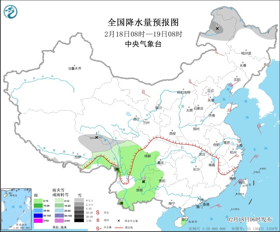 全国大部地区温度将明显回升东部和南部海区有大风