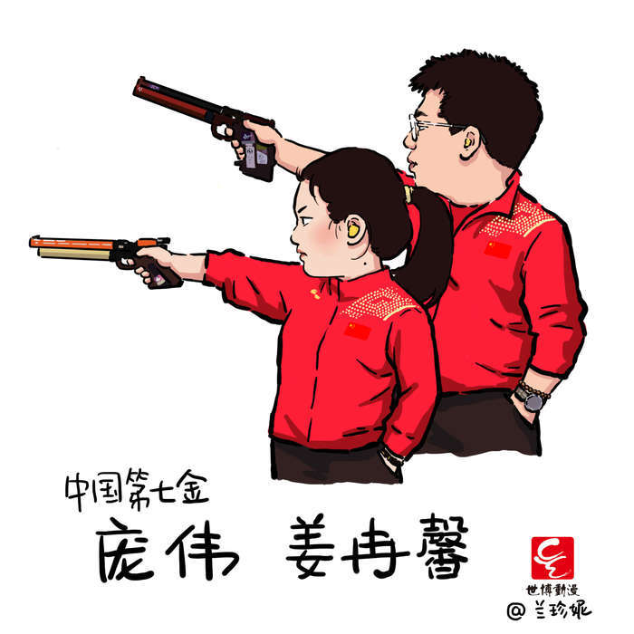 世博动漫策划出品，听障漫画师兰珍妮手绘《漫画奥运·中国荣耀》走红网络