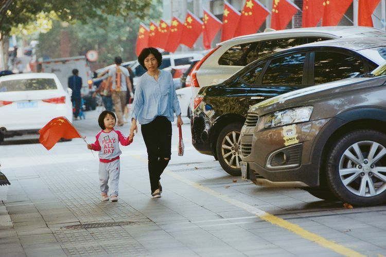 悬挂国旗 喜迎国庆 最美“中国红”扮靓龙洞街道