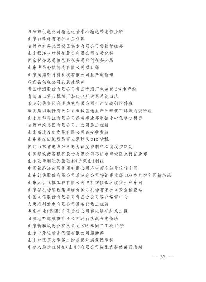 全国五一劳动奖和全国工人先锋号名单公布，山东这些集体和个人上榜