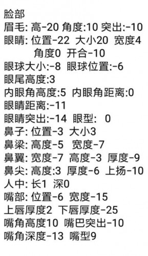 龙族幻想女性捏脸数据分享