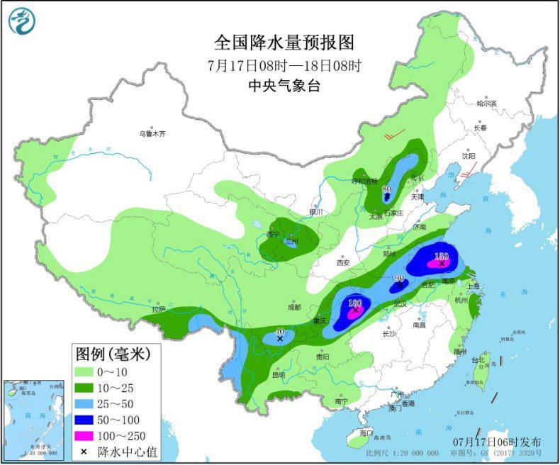 西南地区东部江汉黄淮江淮等地有强降雨 华北等地多阵雨和雷阵雨