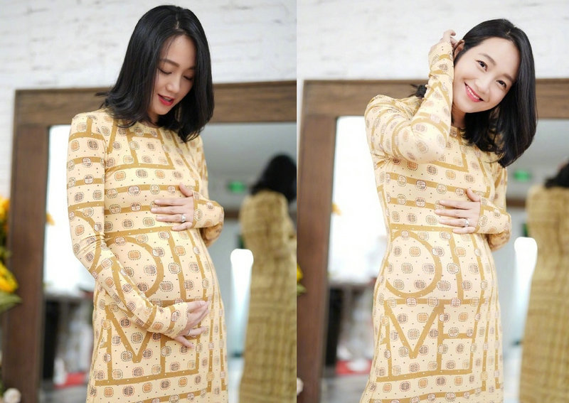 朱丹西湖边办线上庆生会，挺孕肚连播五小时答谢粉丝支持