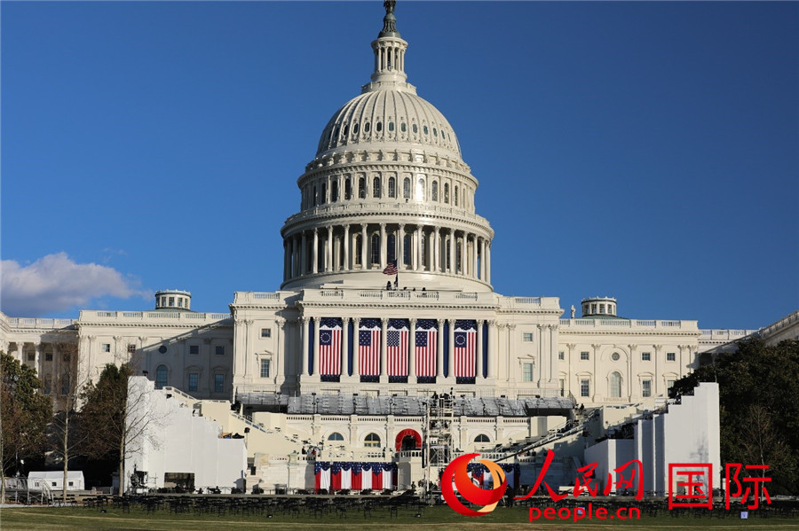 总统就职典礼前一天 美国国会大厦安保堪比战地