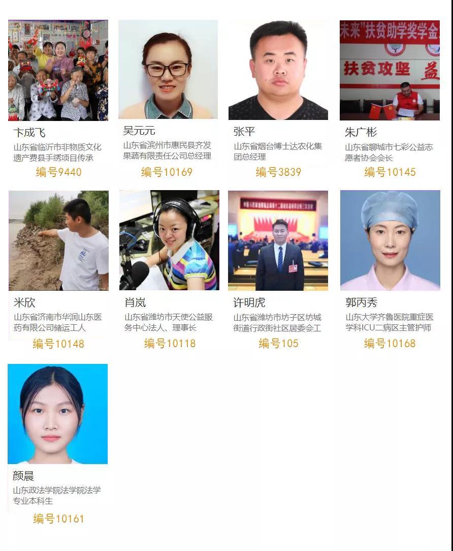 山东48人入围2020年“全国向上向善好青年”候选人名单