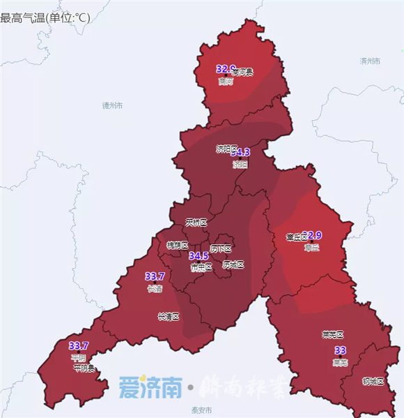 热浪滚滚周日济南继续大风高温冲击35局地还有雷阵雨