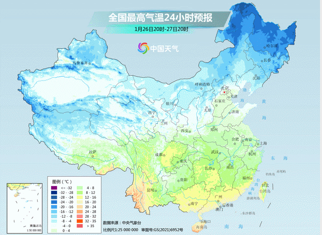 全国气温将在31日前后升到近期高点，中东部昼夜温差达15℃