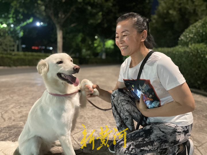 深夜遛狗人：手握犬绳感受宠物陪伴的温暖