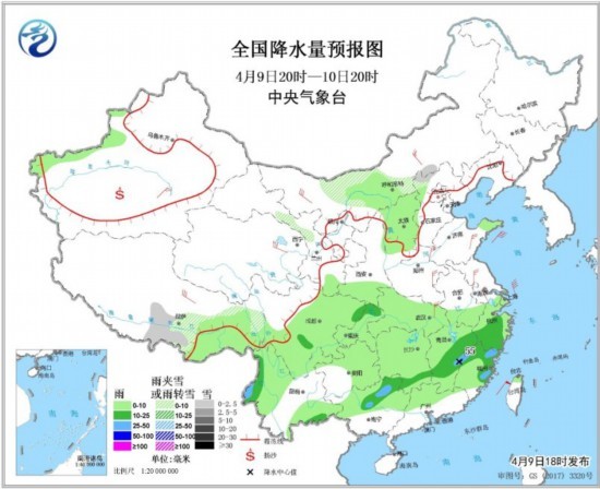 江南局地有强降水 局地降温10℃以上