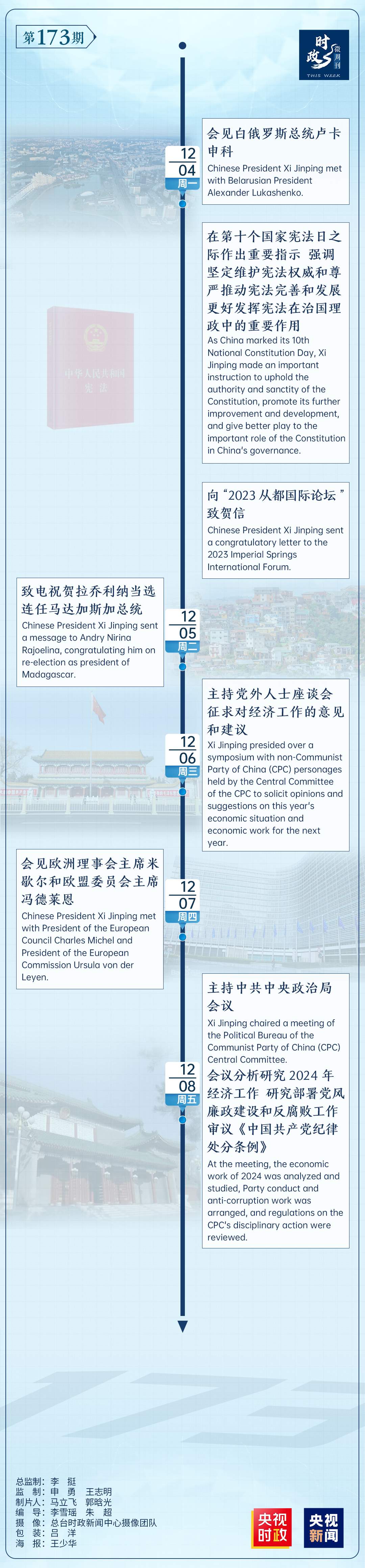 时政微周刊丨总书记的一周（12月4日—12月10日）