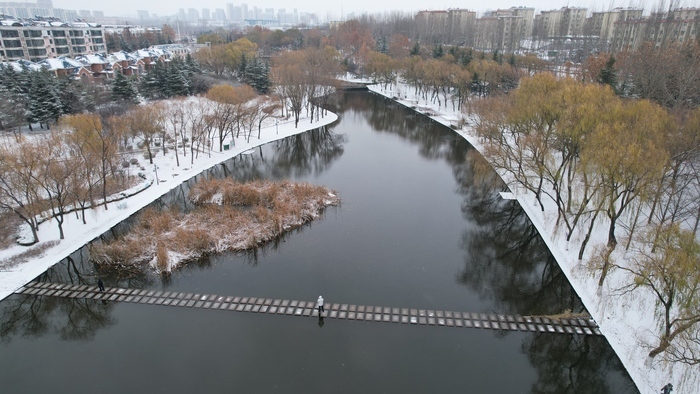 降雪如约而至 雪落大地景色如画