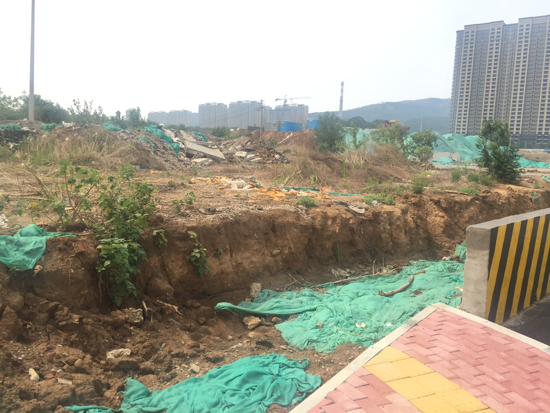 【啄木鸟在行动】凤鸣路与旅游路交汇处南300米东西两侧渣土无覆盖