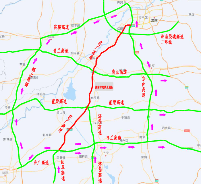 12月26日起，济广高速公路改扩建工程济南段济南方向禁止通行