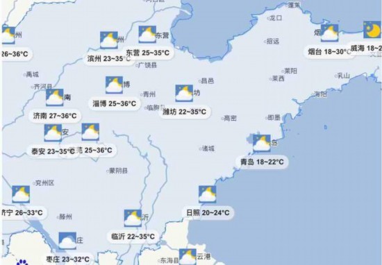 山东两地发布高温橙色预警，13日夜间局部暴雨