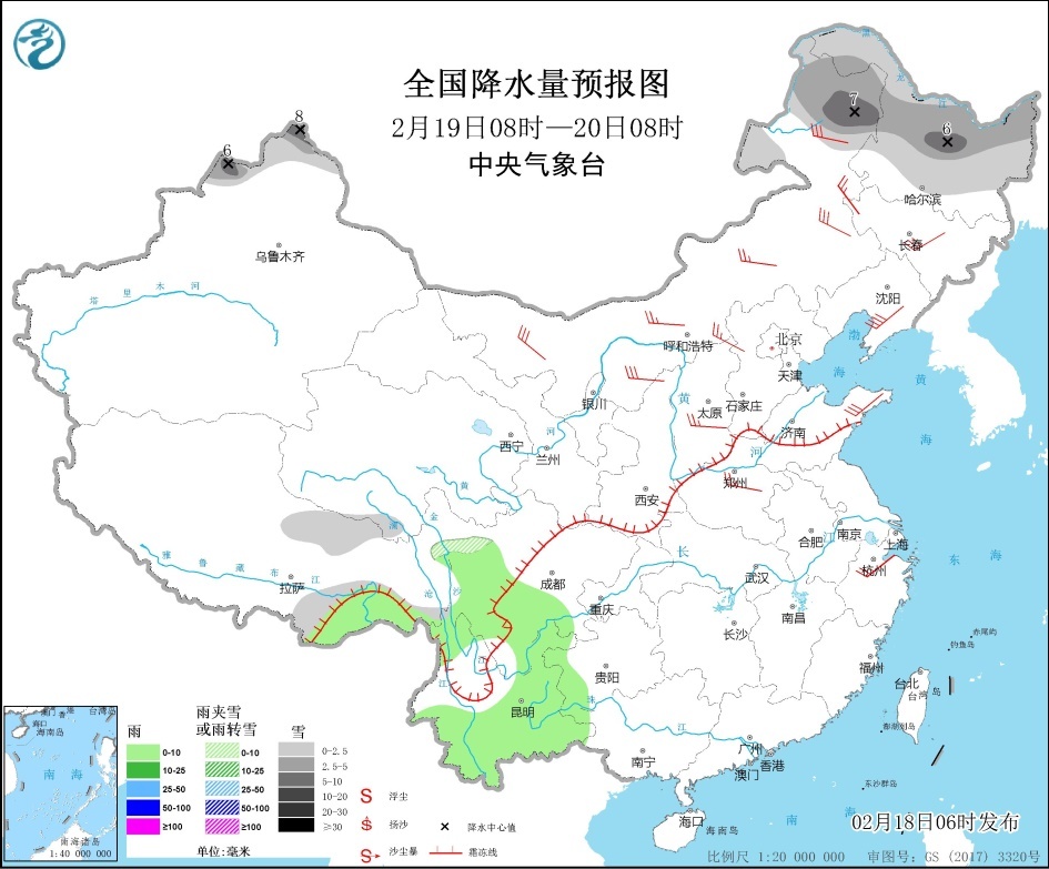 全国大部地区温度将明显回升 东部和南部海区有大风