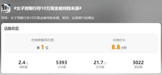 “女子存10万元需说明钱来源”上热搜，多家银行回应！律师解读