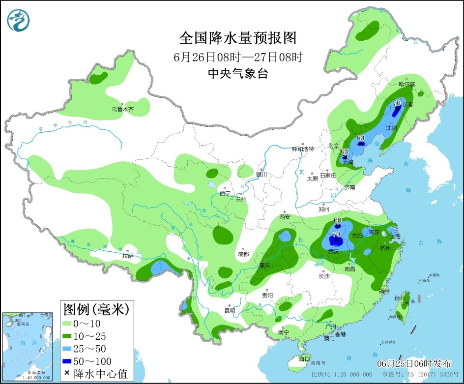 长江中下游地区将有新一轮较强降水过程 华北和东北地区多雷阵雨天气