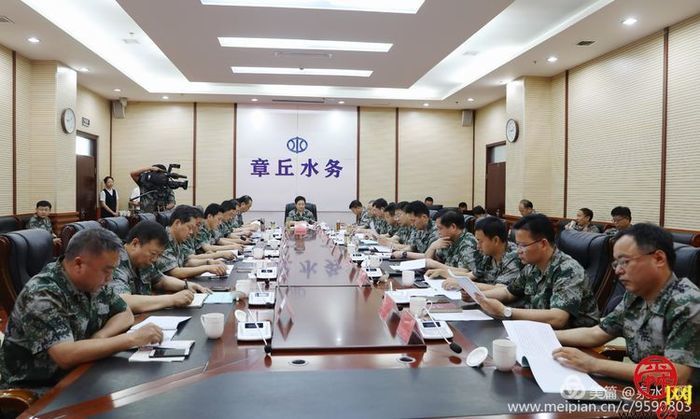 章丘区举行复盘台风“利奇马”防汛抢险演练桌面推演