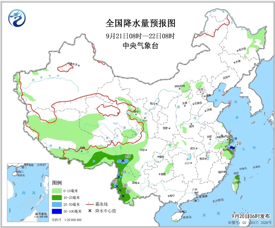台风“塔巴”影响东部海域 青藏高原华西地区等地有降水
