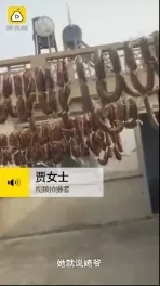 烟台姥爷，火了！只因外孙女一句话，花12000元灌香肠挂满院子！