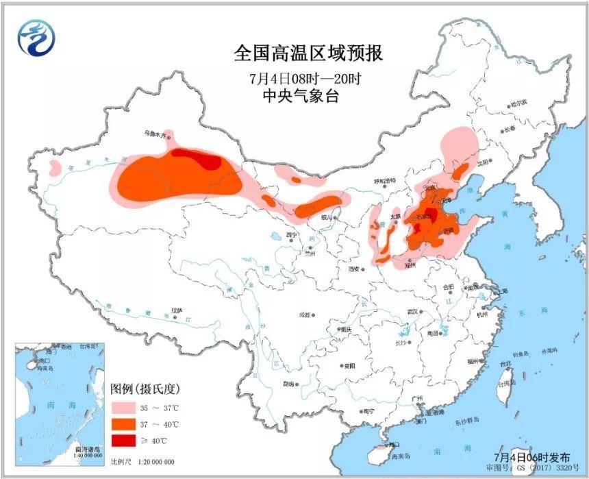 北方今日高温持续 多地地表温度将超60℃！