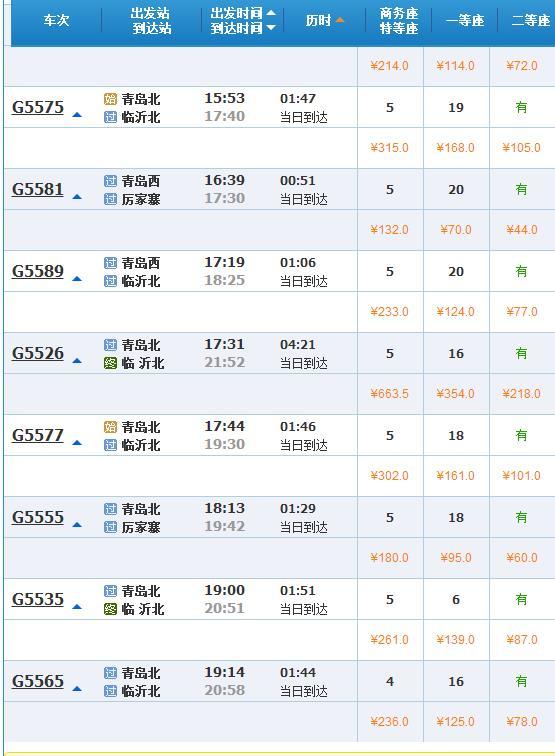 票价来了！鲁南（日兰）高铁6时开售 济南到临沂北最低101.5元