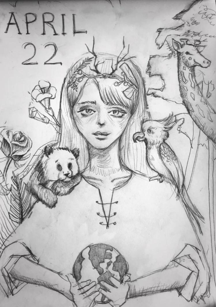 世界地球日来了！山东一高中学生用画笔发出环保倡议引网友点赞！