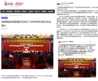 境内外媒体广泛报道品牌强国战略联盟成立