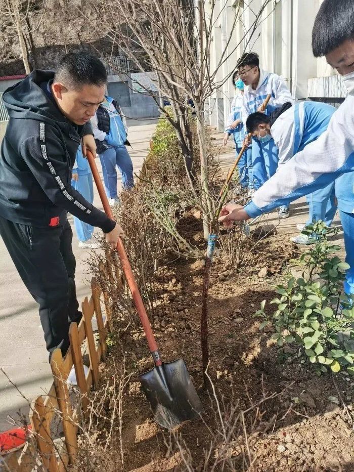 播撒梦想厚植希望，西营街道初级中学举办植树节活动