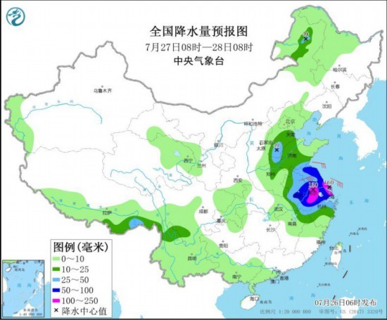 台风“烟花”继续影响华东：内蒙古中东部黑龙江西部有较强降水