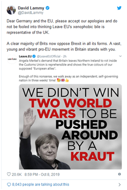 默克尔给脱欧谈判“泼冷水”，英 “脱欧派”组织以“德国佬”回怼