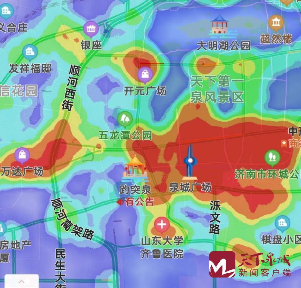 中秋撞上国庆，热力图显示济南的夜这里最“红”！