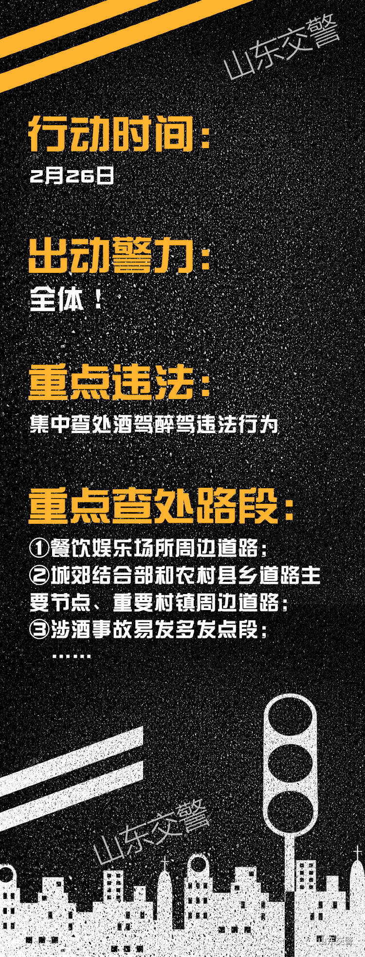 今天，山东全省交警集体行动！附时间、地点