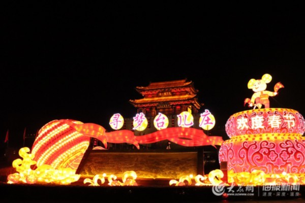 台儿庄古城上演缤纷跨年夜