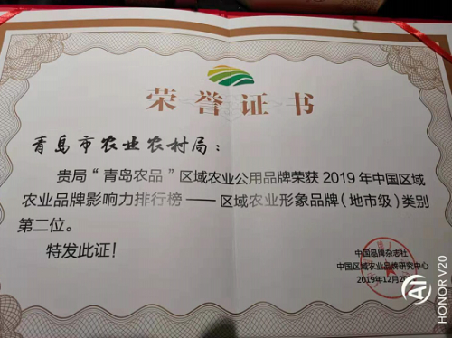 骄傲！“青岛农品”荣登2019中国区域农业品牌影响力排行榜