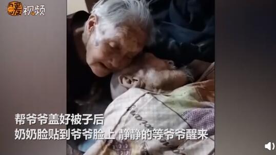 98岁爷爷不愿起床，100岁奶奶贴脸陪伴 网友：真正的白头偕老
