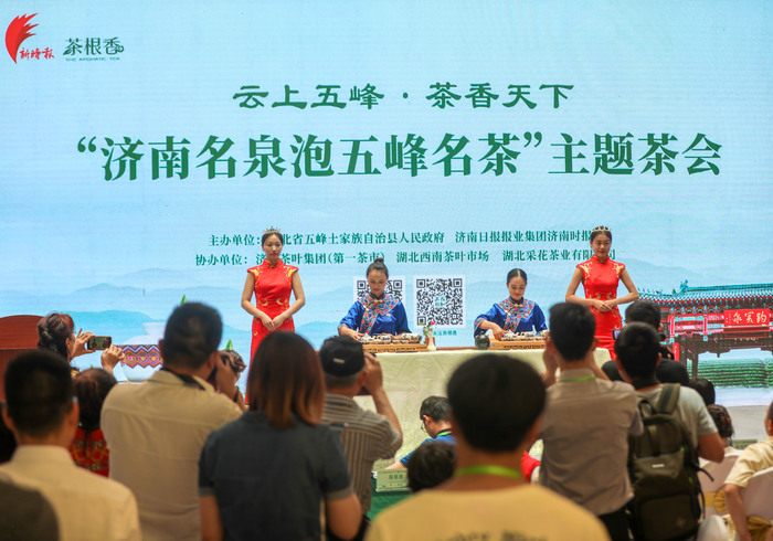 看土家族民俗节目 品泉水五峰茶 湖北五峰茶来济举办首场推介会