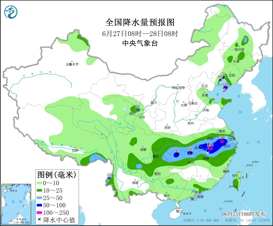 长江中下游地区将有新一轮较强降水过程 华北和东北地区多雷阵雨天气