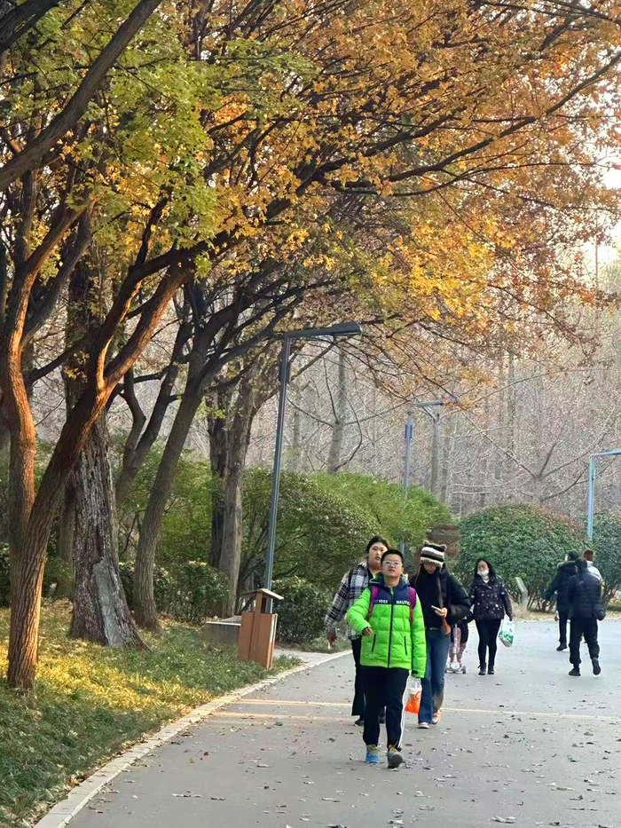 阳光普照气温升 户外休闲游园乐享周末时光