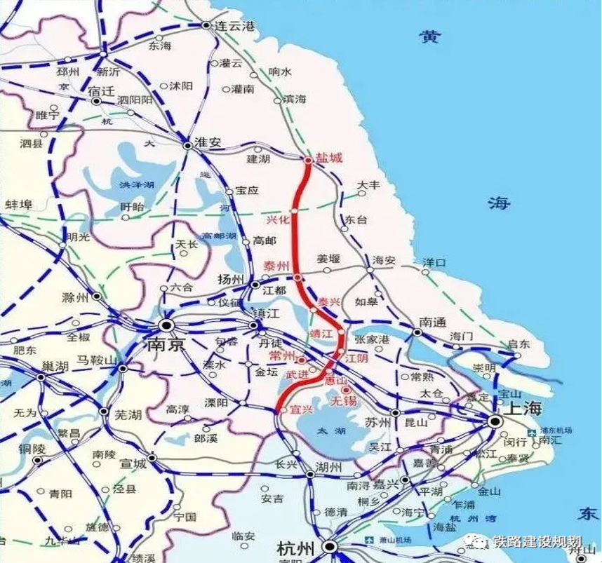 盐泰锡常宜铁路浮出水面，山东有望增加一条南下“长三角”新通道