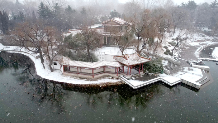 小年迎初雪！雪中红石别样美