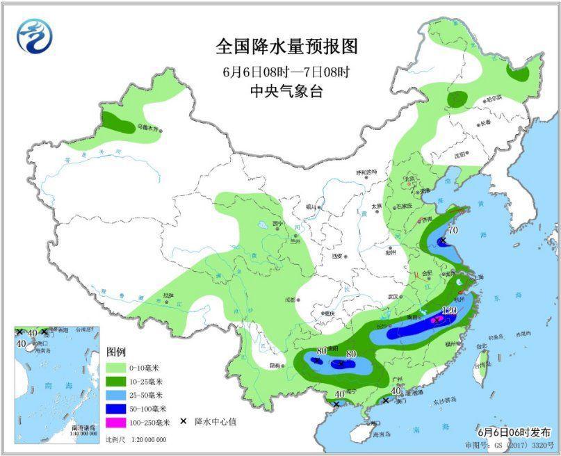 江南中北部等地有持续性强降水 黄海等海域有大风天气