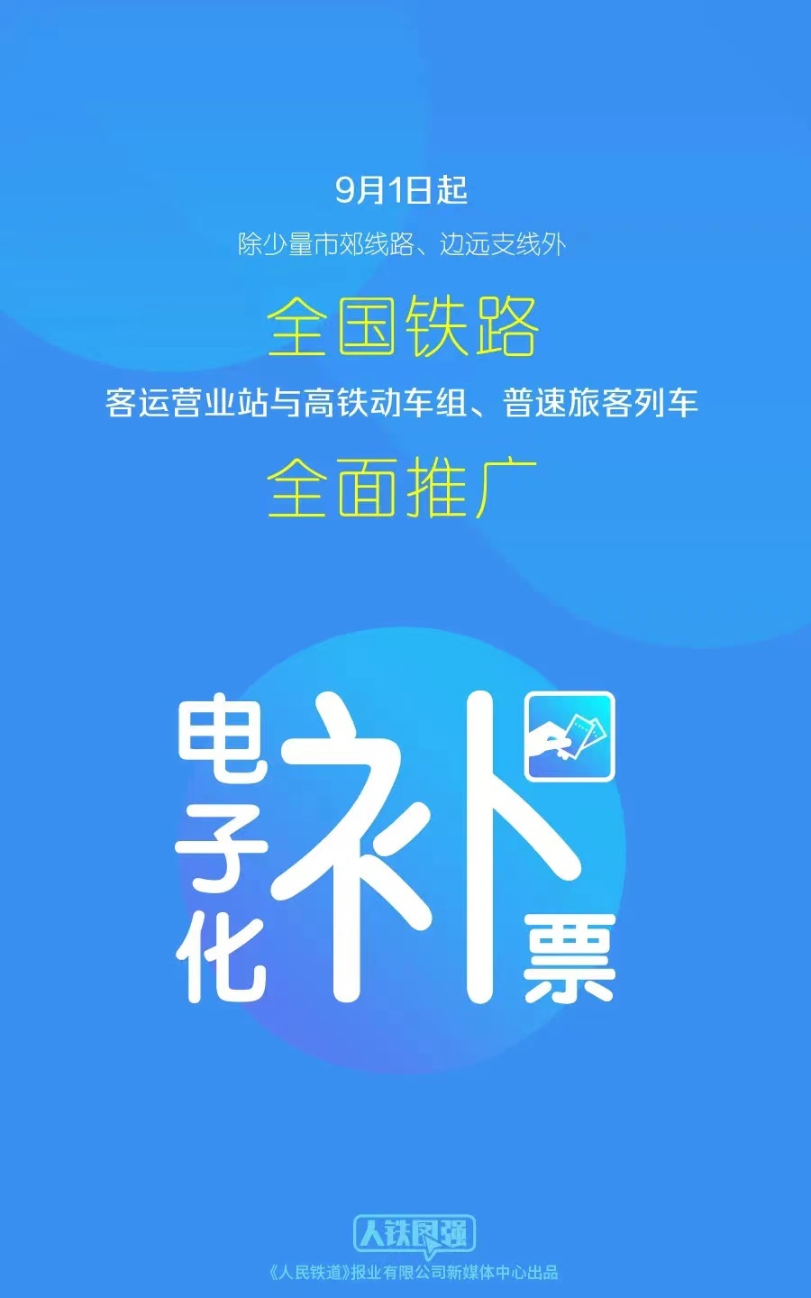 9月1日起，铁路部门全面推广电子化补票